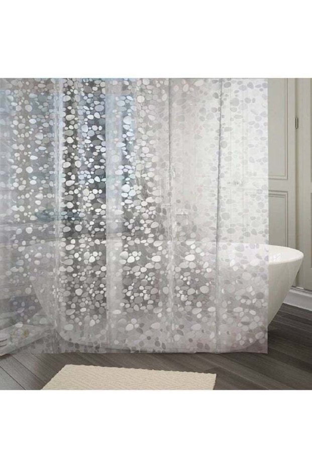 PVC Shower Curtain Single Curtain White 210 x 135centimeter