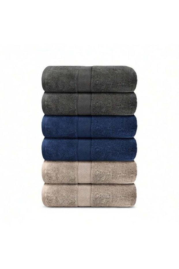 100% Combed Cotton Face Towels (6 Pack, 3 colors, 33 x 33 cms) - 600 GSM, Face towel Set Highly Abs