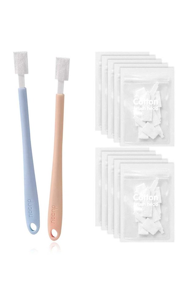 Versatile Disposable Cleaning Brush Set for Gaps and Corners 100 Brush Heads and 2 Handles Ideal fo