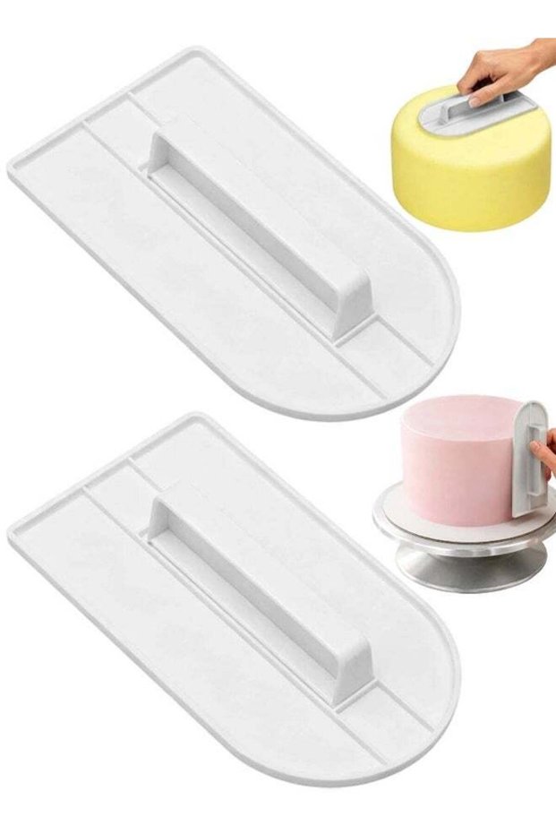 2 PCS Cake Smoother Polisher, Fondant Smoother Cake Icing Smoother Tool, Flat Edge Cake Smoother, C
