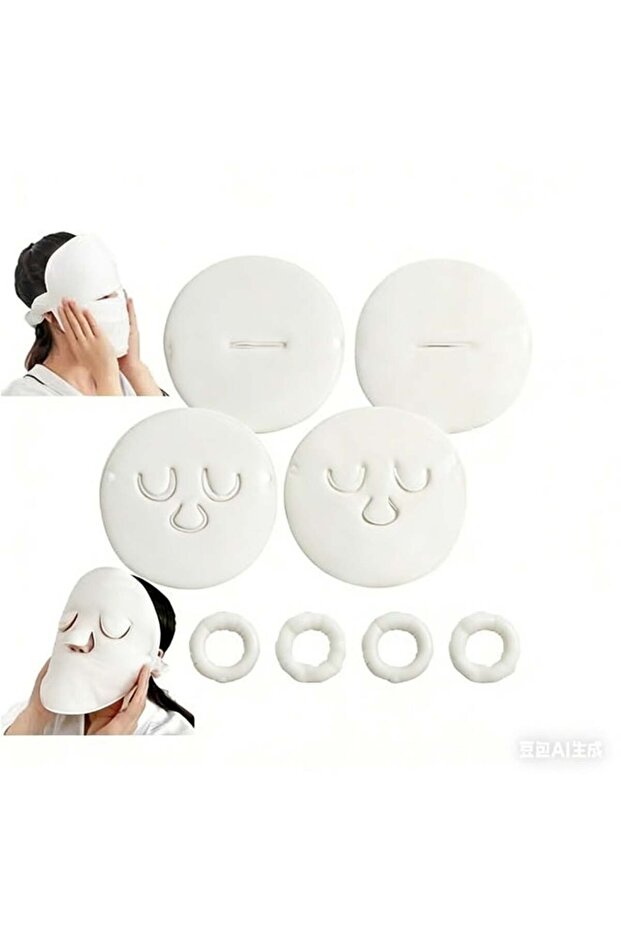 4-Piece Reusable Face Towel Mask Cold Hot Compress Facial Steamer Towel Moisturizing Beauty Skin Ca