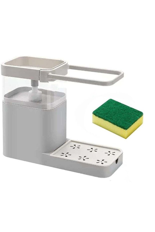 Kitchen Sink Organizer Set - Soap Dispenser, Dish Pump Sponge Holder, Drain Rack, Dish Towel Bar (G