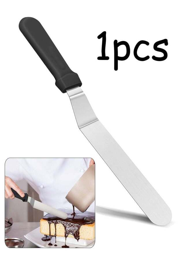 6" Small Angled Icing Spatula, Professional Food Grade Stainless Steel Cake Spatula with Sturdy & D