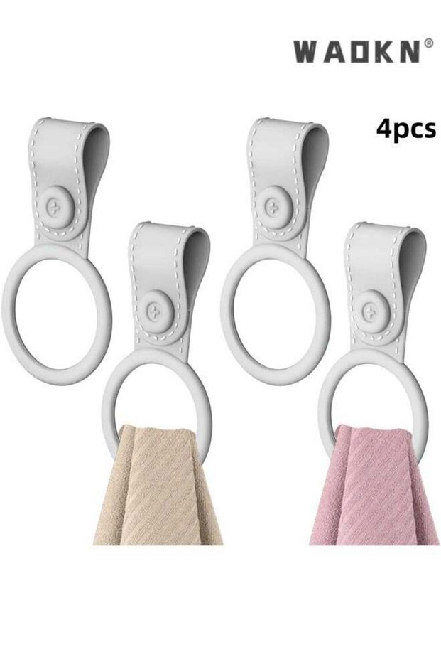 4 Pack Silicone Kitchen Towel Holder , Soft & Waterproof Bathroom and Dish Towel Holder , Towel Cli