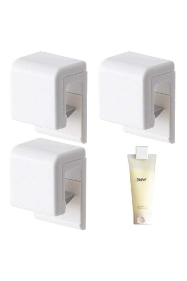ECVV 3PCS Toothpaste Holder Wall-Mounted Toothpaste Storage Clip Facial Cleanser Storage Rack Self