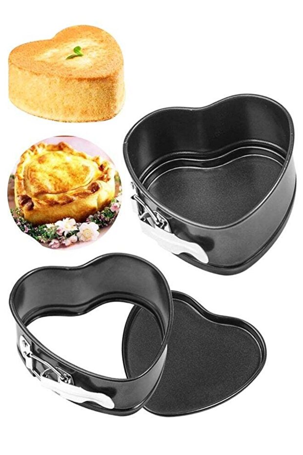 4 Inch Heart Springform Pans Mini Nonstick Cheesecake Pans Removable Bottom Carbon Steel Baking Mol