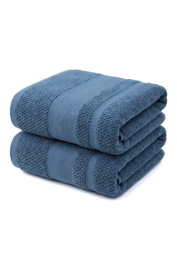 2pcs Cotton Bath Towel Set- 100% Cotton, Ultra Soft, Highly Absorbent, Thick & Durable, Fade-Resist