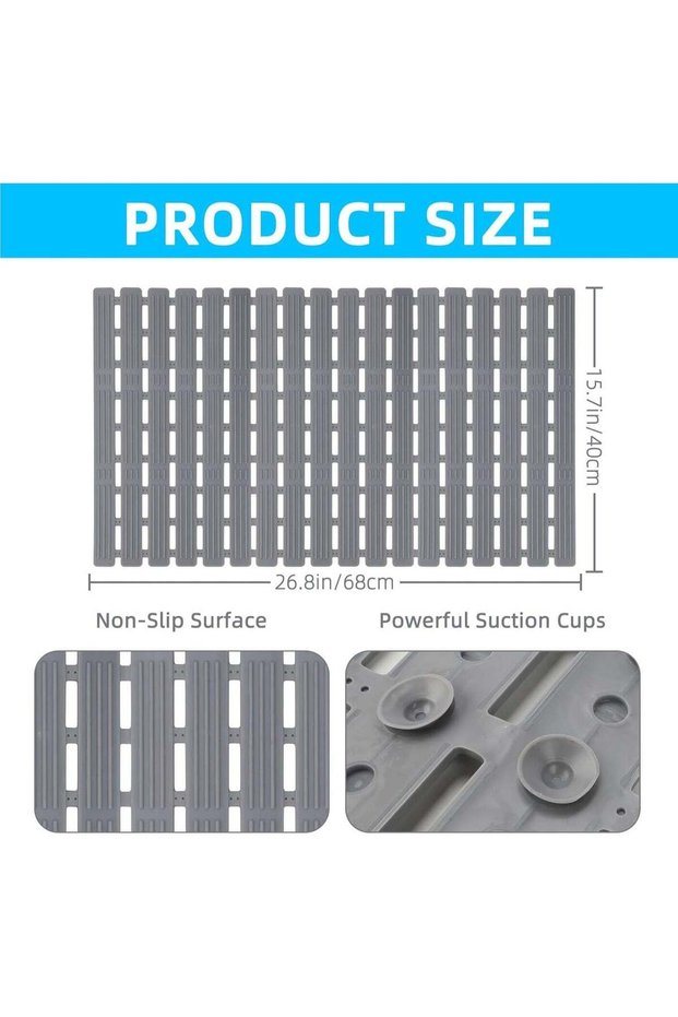 Bathroom Anti-Slip Mat for Bathtub Quick-Dry,Anti-Skid Grey