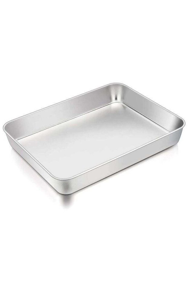 Lasagna Pan, 12.3’’ x 9.75’’ x 2’’, Stainless Steel Rectangular Cake Brownie Casserole Pan For Roas