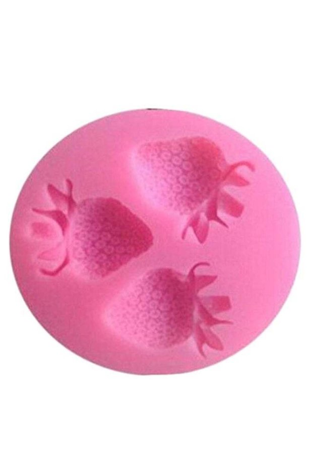 Strawberry Shape Cake Decorating Mould Pink 5.2 x 5.2 x 1cm