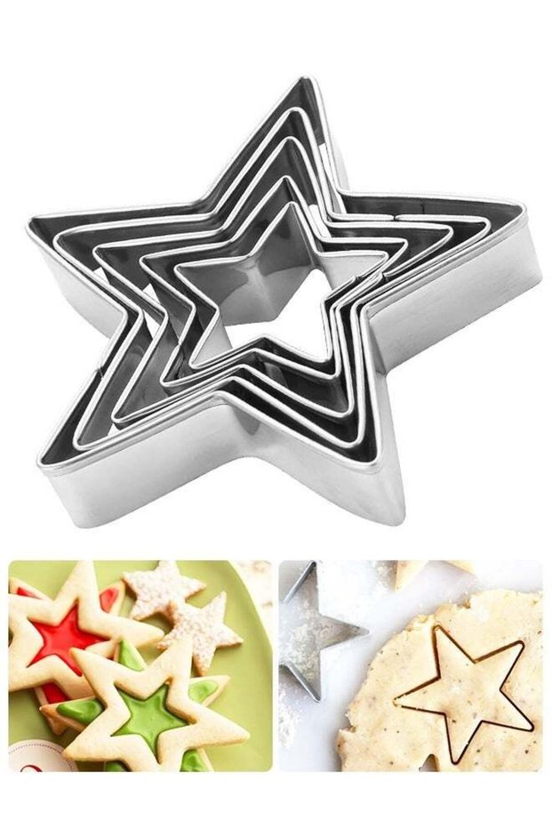 Star Cookie Cutters, 5 Pieces Stainless Steel Bakeware Tools