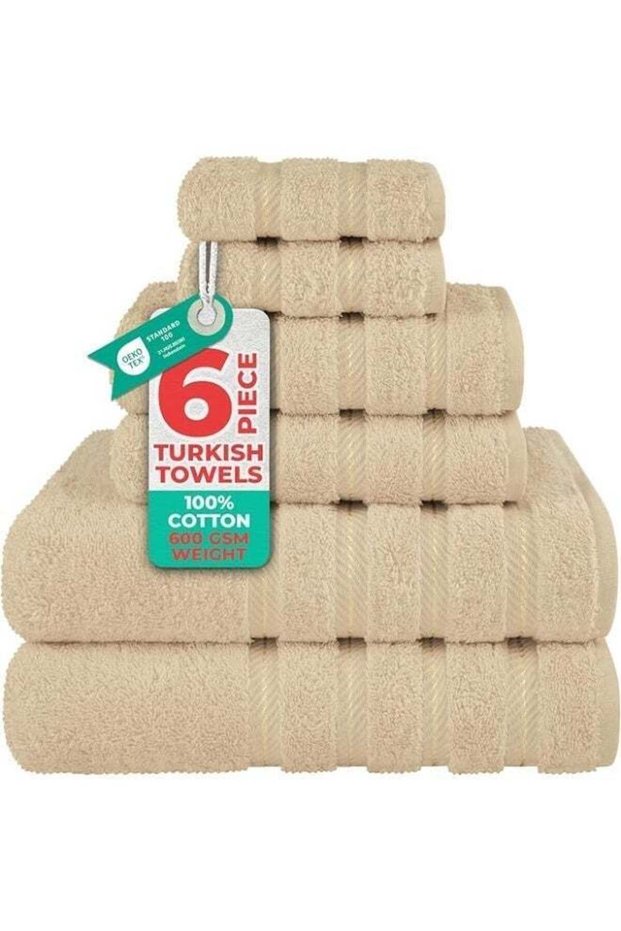 Towel Set Luxury Hotel Quality 600 GSM Genuine Combed Cotton, Super Soft & Absorbent Family Bath To