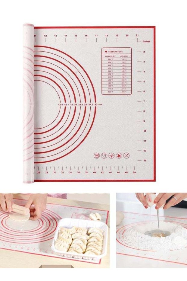 Baking Mat, Non Stick Silicon Rolling Pastry Mat,Kneading Pad Sheet Glass Fiber Rolling Dough Large