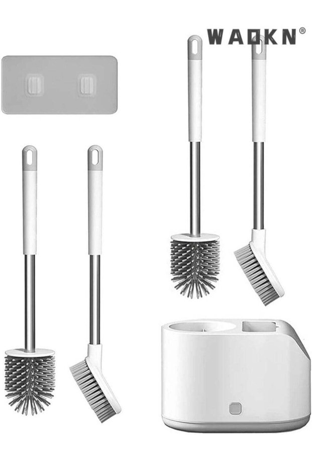 Toilet Cleaner Brush, 2 Pack Silicone Toilet Brush Toilet Bowl Brush and Holder set with Ventilated