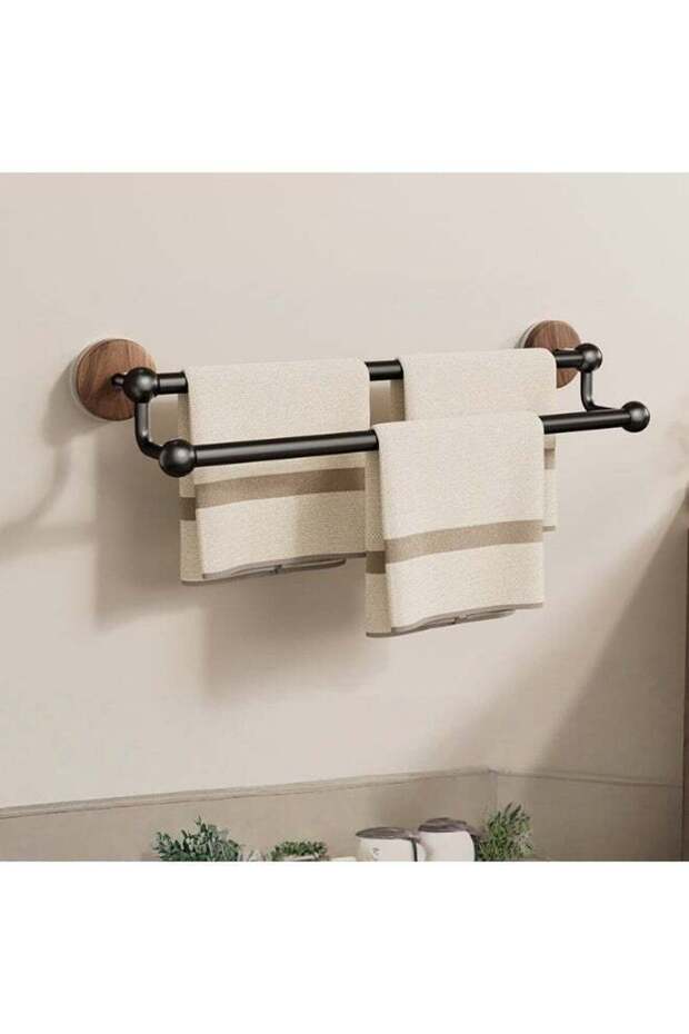 No Drilling Towel Rack Foldable Towel Shelf Towel Bar Towel Holder for Bathroom Wall, Matte Towel