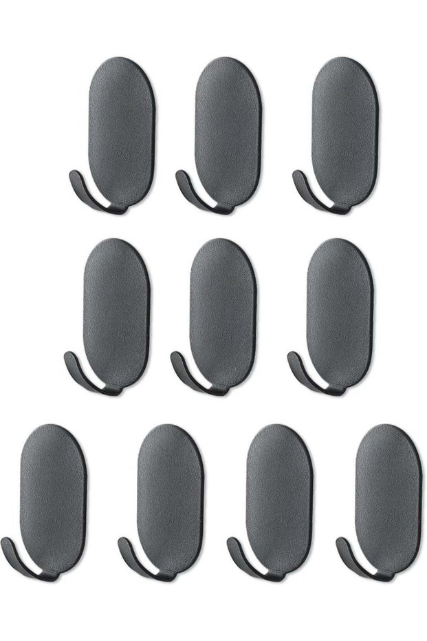 Self Adhesive Hook 10 Pack - Wall Hangers Without Nails - Wall Hooks Stick on Heavy Duty for Bathro