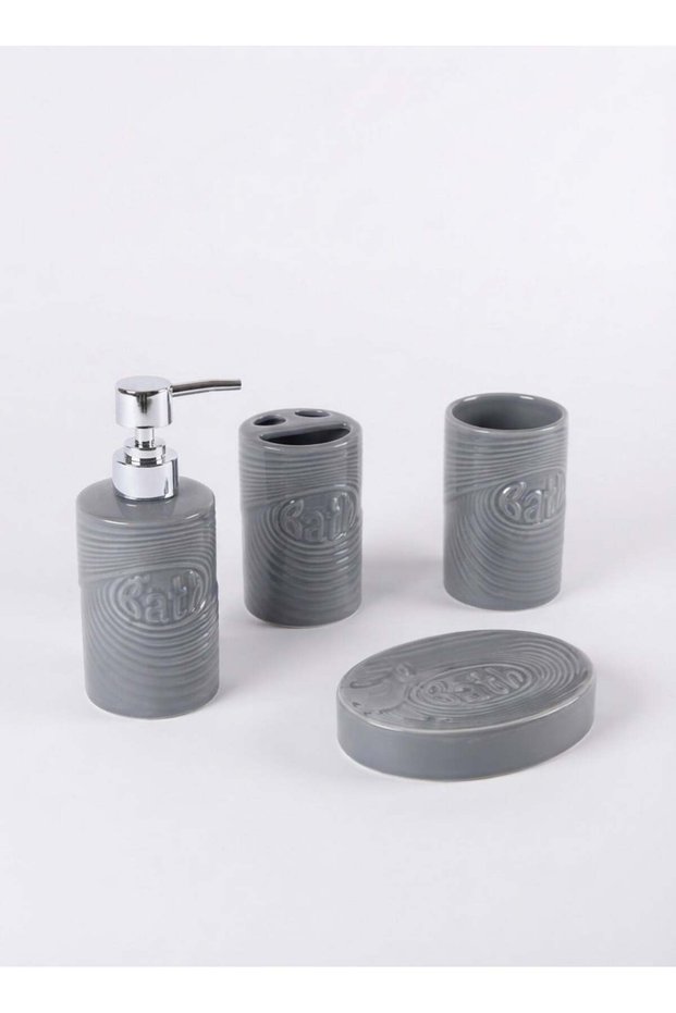 Orchid 4-Piece Bathroom Accessory Set – Elegant Ceramic Bath Set with Soap Dispenser, Toothbrush Ho
