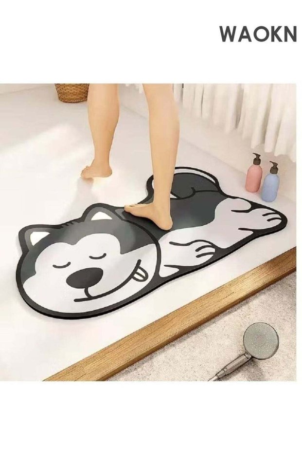 Dog Cartoon shape mat ,Super absorbent soft non-slip quick drying floor Bath Mat , Water absorbing