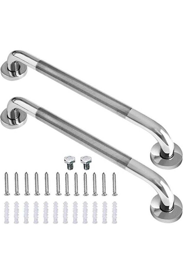 2 Pcs Stainless Steel Bathroom Grab Bar,Anti Slip Shower Grab Bars for Seniors,Toilet Handicap Elde