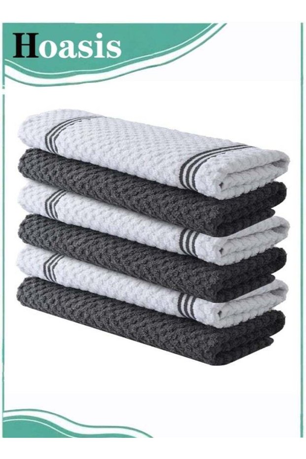 Premium Tea Towels | Pack of 6 | 100% Cotton |38 x 64 cm| Ultra Soft & Highly Absorbent | Terry Dis