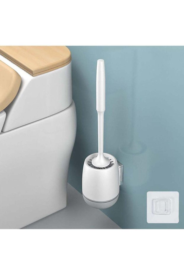 Efficient Silicone Toilet Brush and Wall-Mounted Holder Set – Easy Toilet Cleaning Solution, No Dri