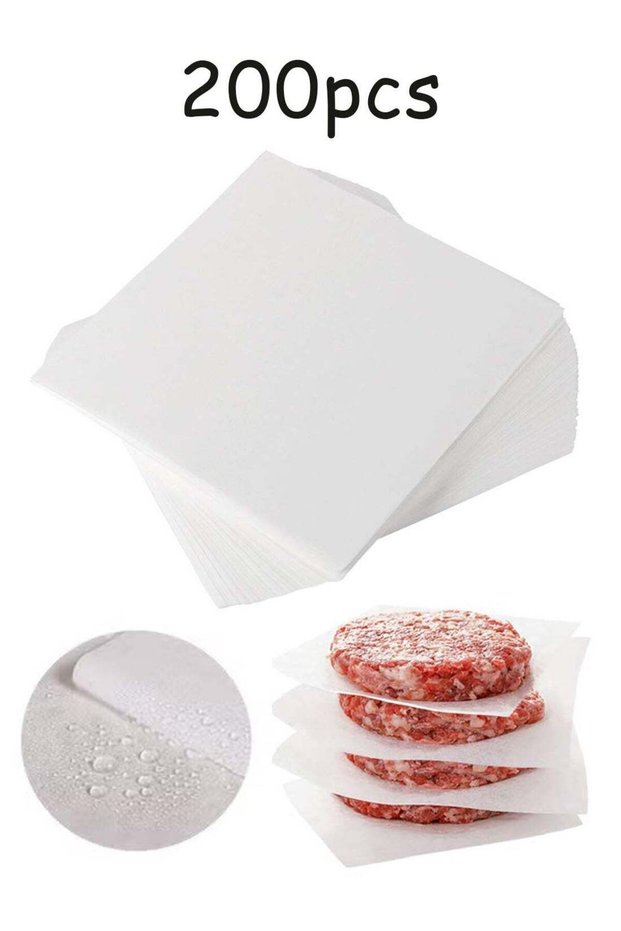 200pcs Parchment Paper Sheet for Baking, Hamburger patty paper 5.5" Square Non-Stick Wax Paper Shee