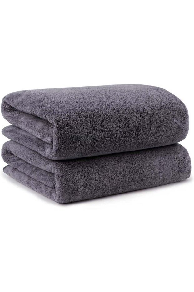 2-Piece Microfiber Bath Towel 70*140cm, Soft, Durable, Super Absorbent and Fast Drying, Grey