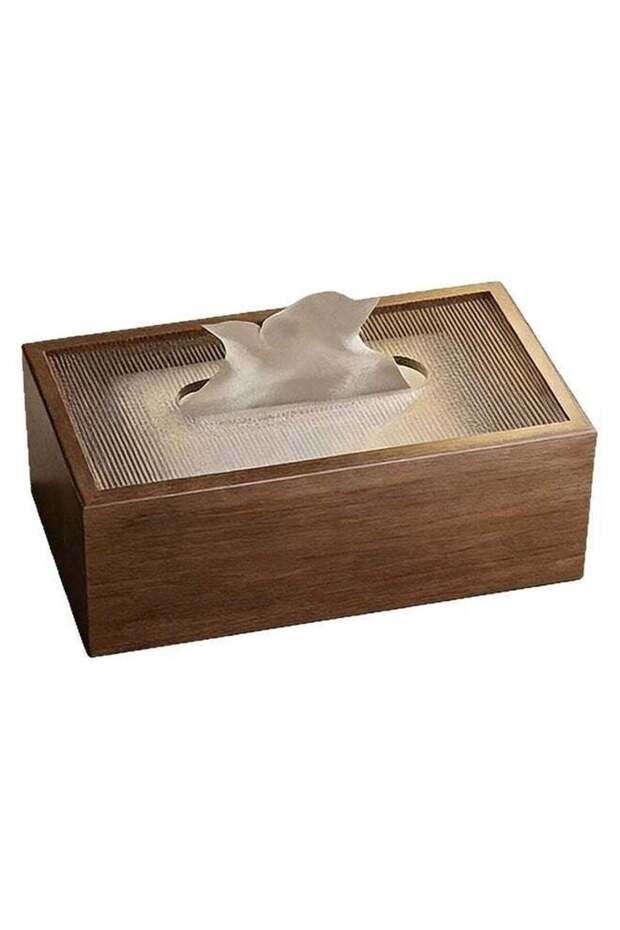 Wood Tissue Box, Tissue Holder, Tissue Box Dispenser Box for Facial Tissue, Napkins, Dryer Sheets,