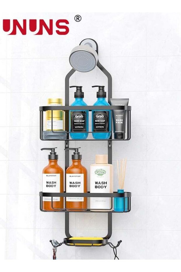 Hanging Shower Caddy,Bathroom Hanging Shower Organizer,Over Head Shower Caddy Shower Storage Rack B