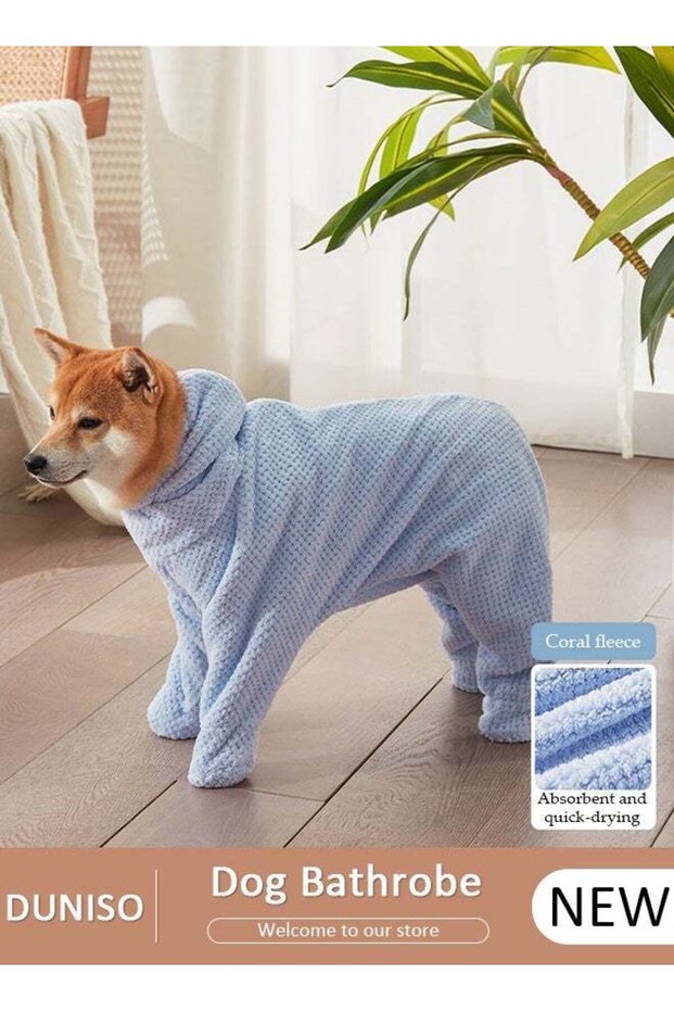 Dog Bathrobe Towel, Super Absorbent Microfiber Pet Robe, Quick-Drying Dog Drying Towel for After B