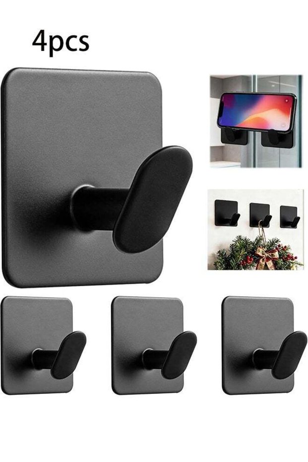 4Psc Wall Hooks, Adhesive Wall Hook, 304 Stainless Steel Adhesive Hooks,Self Adhesive Hooks,Sticky