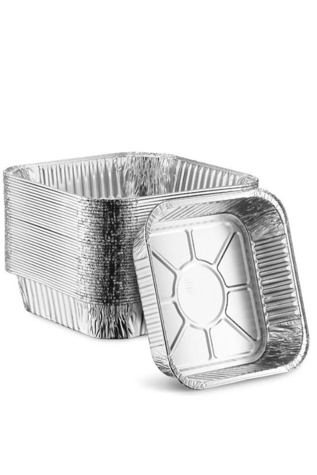 Disposable 8'' X 8'' X 2'' Inch Square Aluminum Tin Foil Baking Pans Bakeware - Cookware Perfect fo