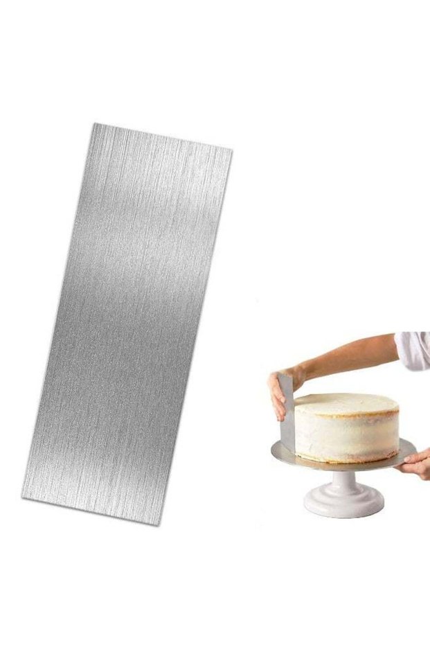 8.6 Inch Stainless Steel Cake Scraper Metal For Smoother Leveler Decorating Comb Cutter Mousse Butt
