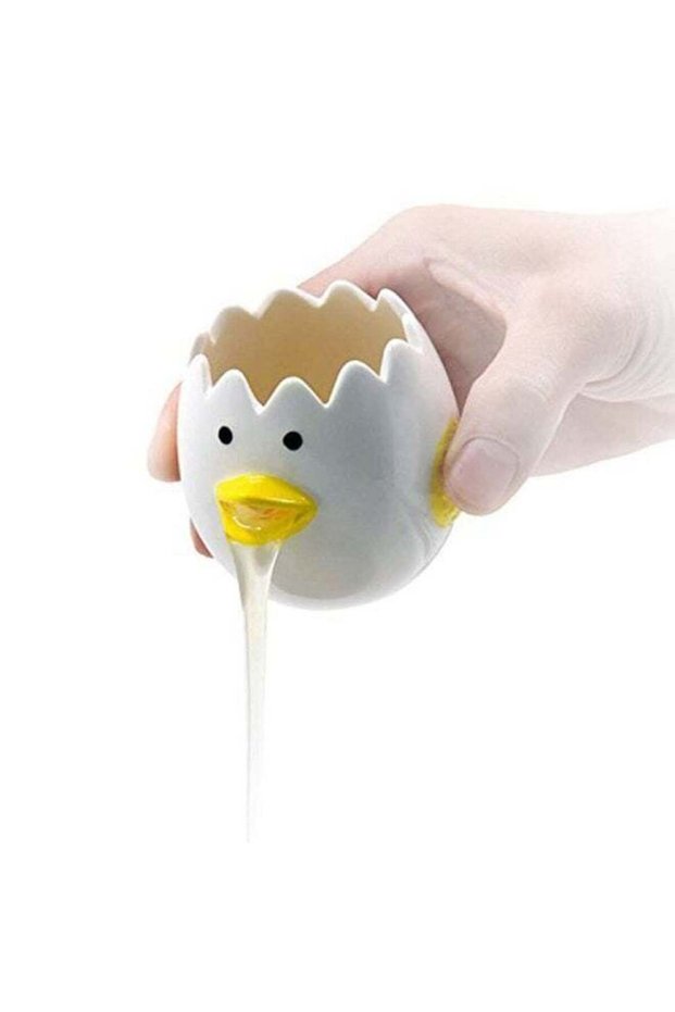 Cute Egg Separator, Ceramics Vomiting Chicken Egg Yolk White Separator, Practical Household Small E