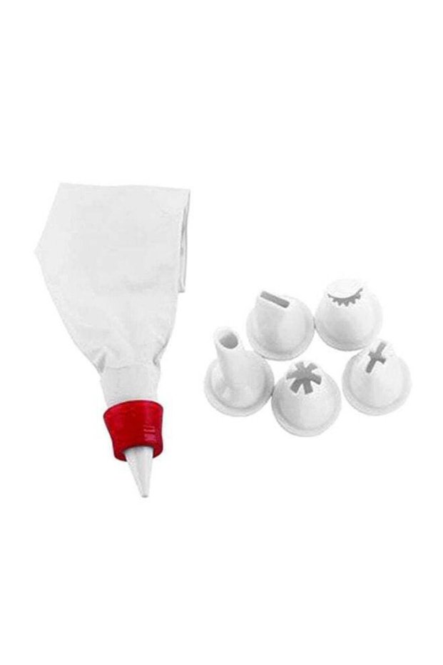 Icing Bag With 6 Nozzles Bake In Style 29.5Cm Pp And Eva 24.7X12X3.5Cm Multicolor White/Red