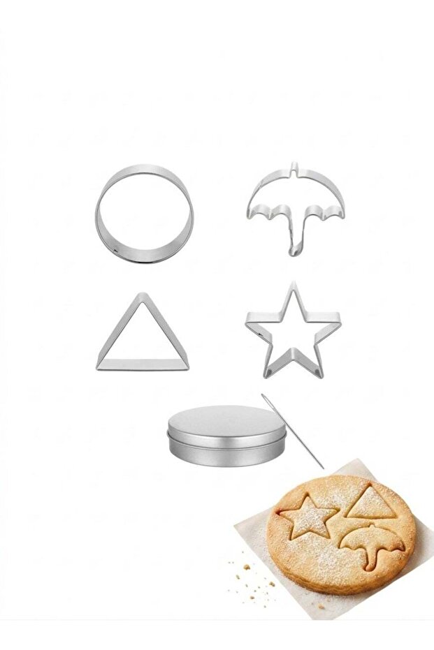 6 Pack Korean Candy Making Tools, Stainless Steel Cookie Cutters Biscuit Molds, Sugar Game Kit, Umb