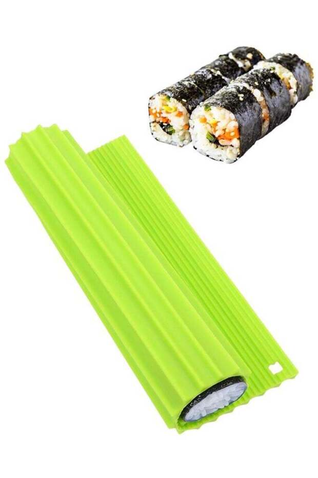 Silicone Sushi Making Kit,Non Stick Reusable Sushi Rolling Mat For Beginner Kids Kitchen 8.6 x 7.8