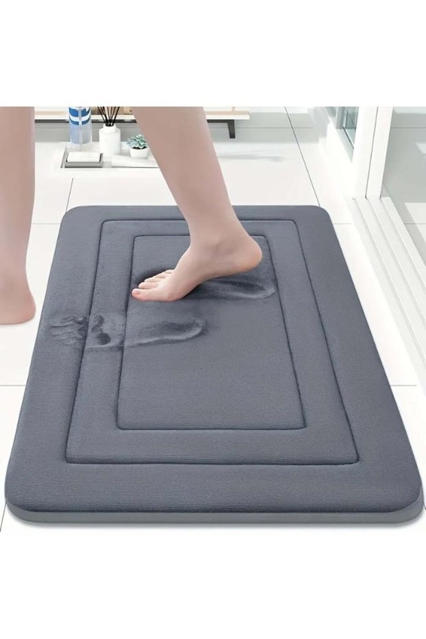 40*60 Bath Mat Foam Sponge Anti-Slip Absorbent Washable, Comfortable Super Soft Bathroom Rug Machin