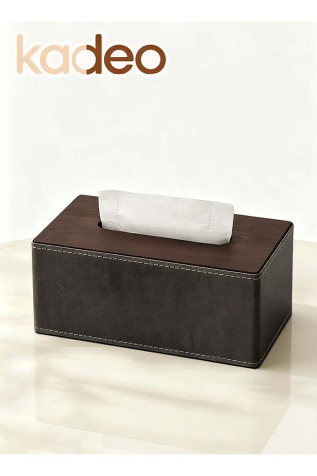 Rectangular PU Leather Tissue Box Holder, with Magnetic Base Tissue Box Cover, Waterproof Facial Ti