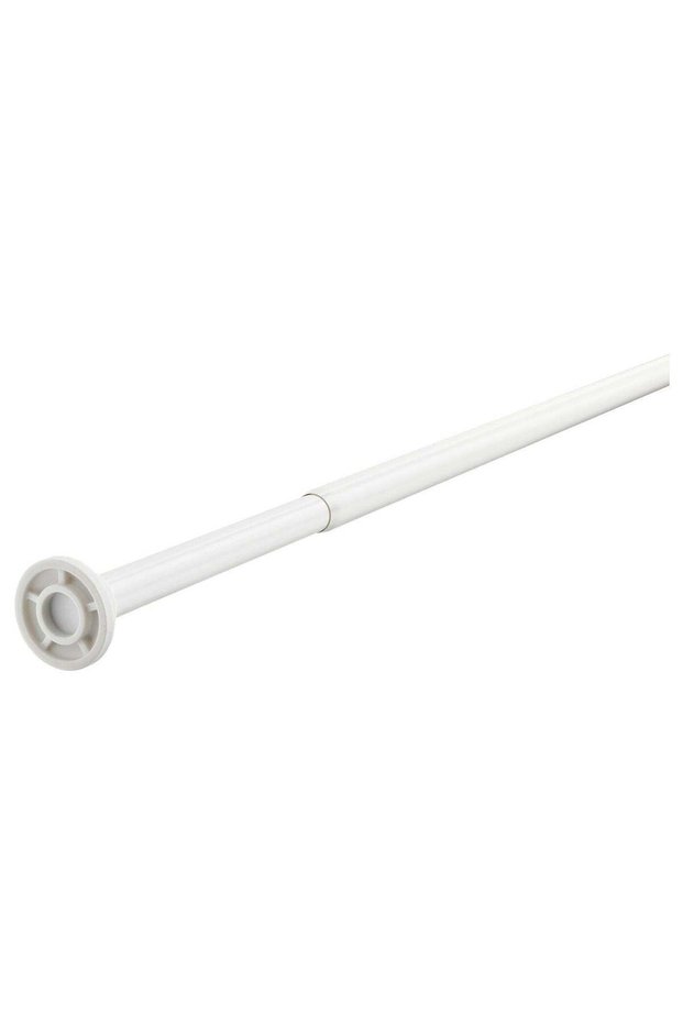 Extendable Shower Curtain Rod with Spring Mechanism, White, 120-200 cm