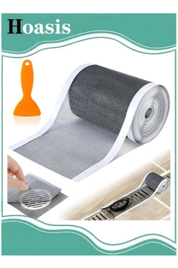 Self-Adhesive Shower Drain Hair Catcher Mesh Stickers,Cutable Drain Catcher Anti-Clogging Filter St