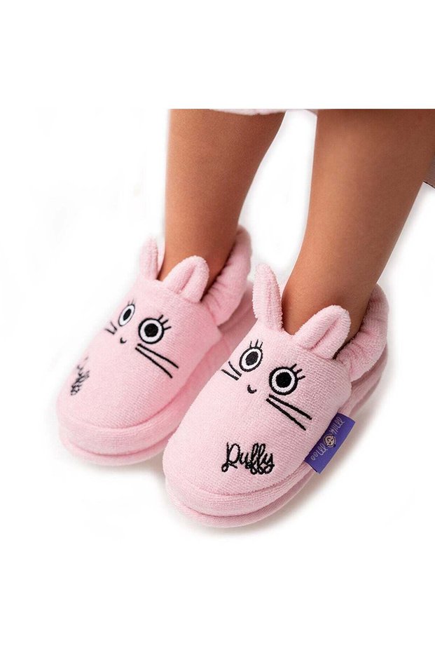Toddler Slippers, 18cm 100% Cotton, Kids Indoor Slippers, Non-Slip Soft Sole, Slip-On Lightweight,