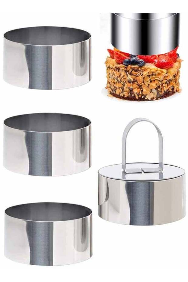 4PCS Round Cake Ring Molds, Stainless Steel 2.76inch Food Rings Dessert Mousse Cooking Rings Mold w