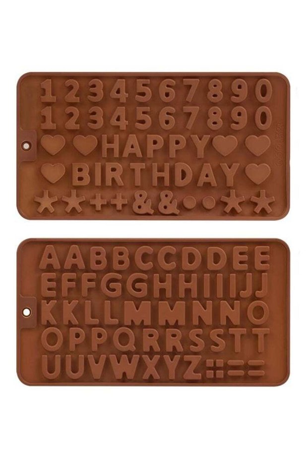 2 Pcs Letter and Number Silicone Molds, Alphabets and Numbers Chocolate Molds, Happy Birthday Bakin