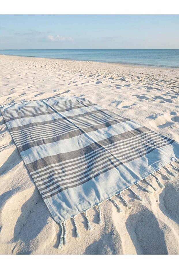 90x180 cm Polycotton Beige Turkish Fouta Towels Multi Purpose Beach Picnic Blanket Quick Dry Flat W