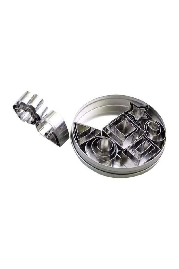 24-Piece Stainless Steel Cookie Cutter With Storage Box Silver