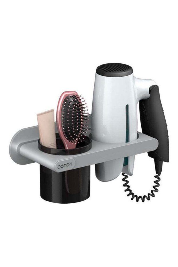 Wall Mounted Hair Dryer Holder Grey 22.00x10.00x14.00cm