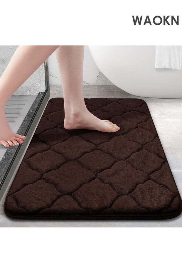Memory Foam Bath Mat Rug, 24" x 16" Ultra Soft and Absorbent Bathroom Rug, Non-Slip Shower Mat with