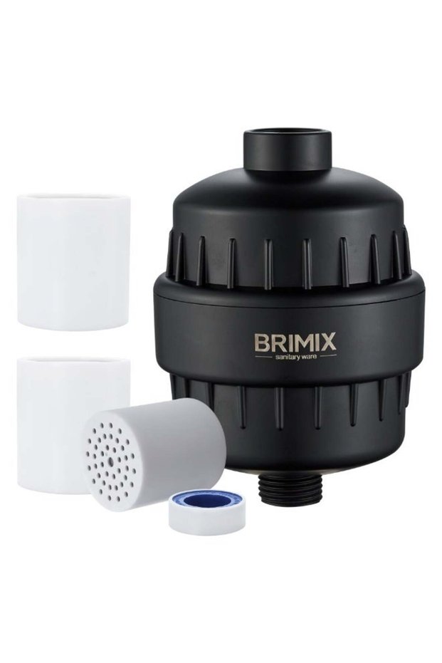 BRIMIX 20-Stage Shower Water Filter System with 3 Replacement Cartridges - Anti Hair Loss and Preve