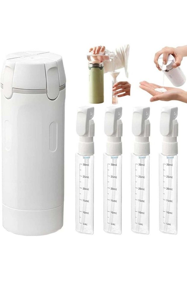 4 in 1 Refillable Travel Dispenser, 4 Pack 30ML Travel Bottles for Toiletries, Leak Proof Travel Si